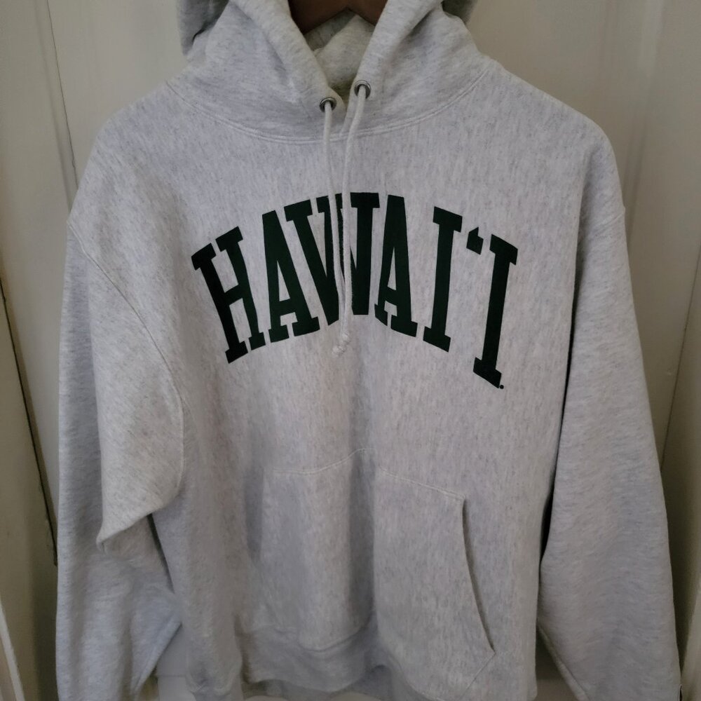 University of Hawaii Rainbow Warriors Men's L Hoodie Green Logo by Champion